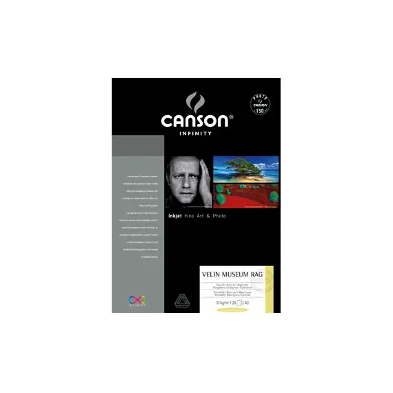 Papel A4 315g Canson Infinity Velin Museum Rag 100% 10Fls