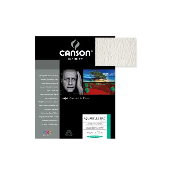 Papel A4 310g Canson Infinity Aquarelle Rag 100% 10Fls