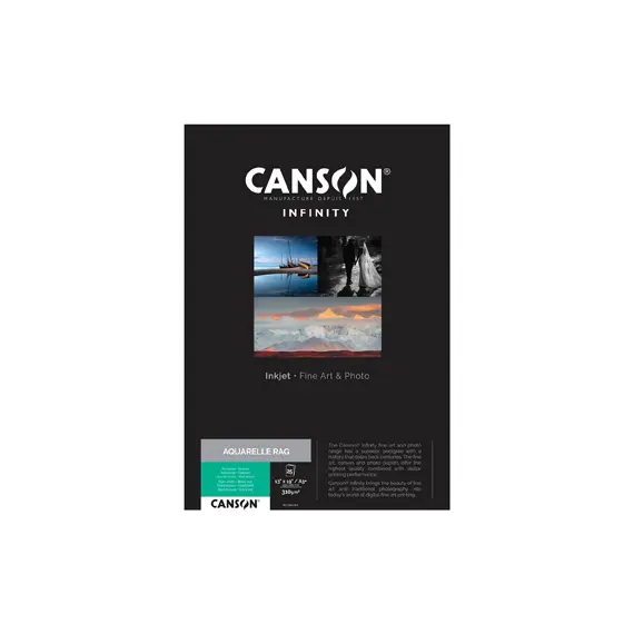 Papel A3 310g Canson Infinity Aquarelle Rag 100% 25Fls