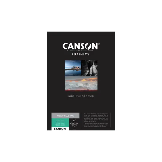 Papel A3 240g Canson Infinity Aquarelle Rag 100% 25Fls