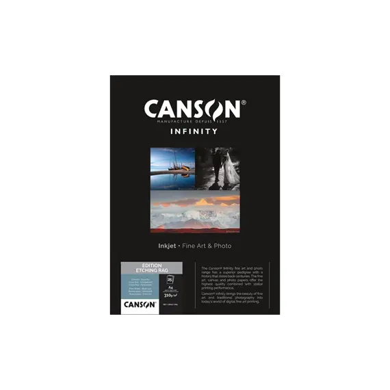 Papel A4 310g Canson Infinity Etching Rag 100% 10Fls