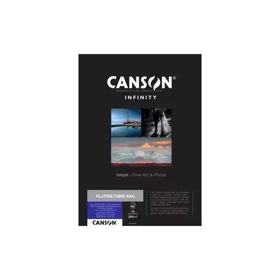 Papel A3 210g Canson Infinity Rag Photograph 100% 25Fls