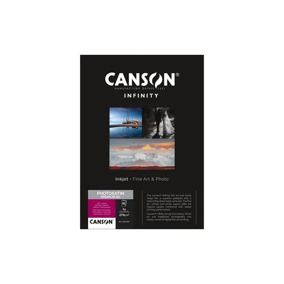 Papel 270gr A3 Canson Infinity PhotoSatin Premium RC -25Fl