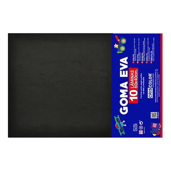 Placa de Goma EVA 40x60cm Preto 1un