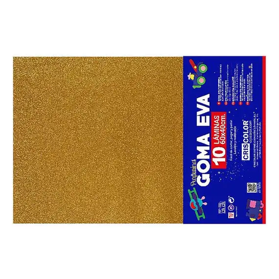 Placa de Goma EVA 40x60cm Ouro Glitter 1un