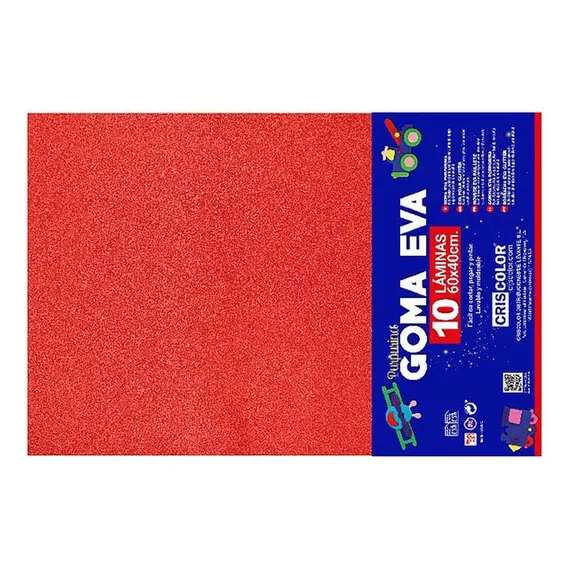 Placa de Goma EVA 40x60cm Vermelho Glitter 1un
