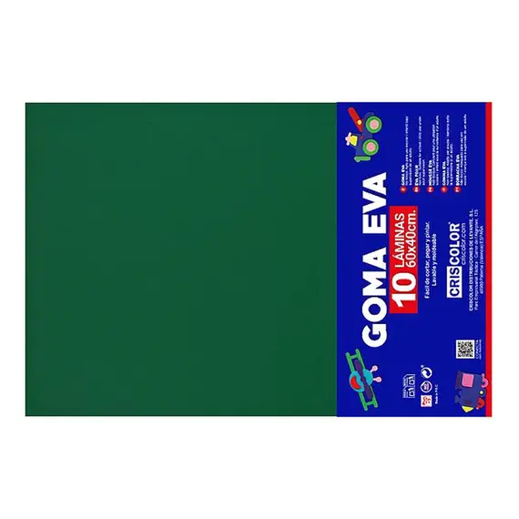 Placa de Goma EVA 40x60cm Verde Escuro 1un