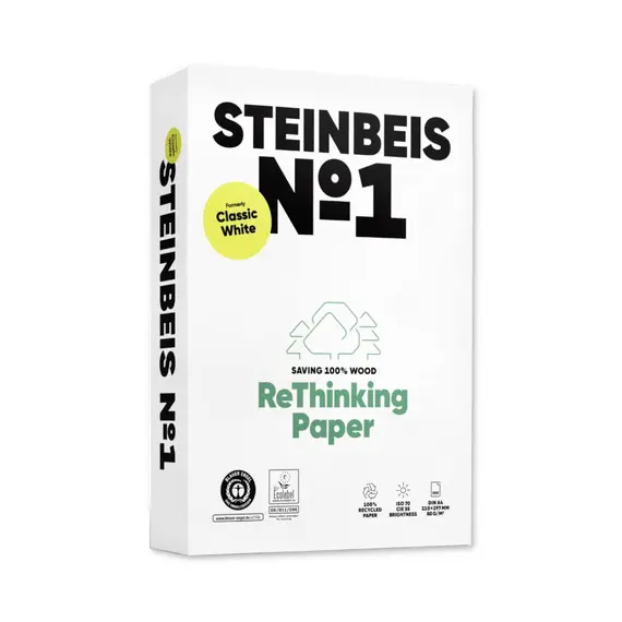 Papel 080gr Fotocopia A4 Reciclado Steinbeis 1x500Fls