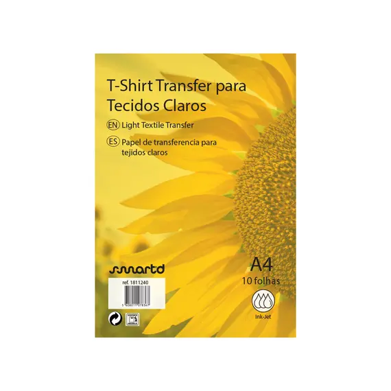 Papel Transfer T-Shirt InkJet A4 Tecidos Claros 4234 10 Fls
