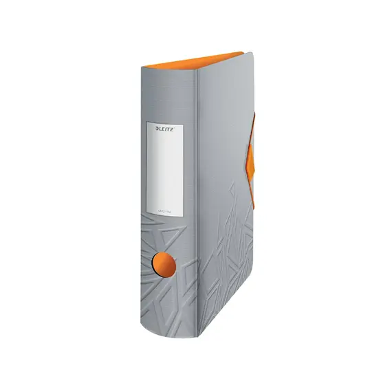 Pasta Arquivo L80 Leitz Urban Chic PP Cinza/Laranja