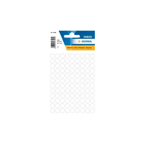 Etiquetas Redondas 08mm Branco Herma1840 540un