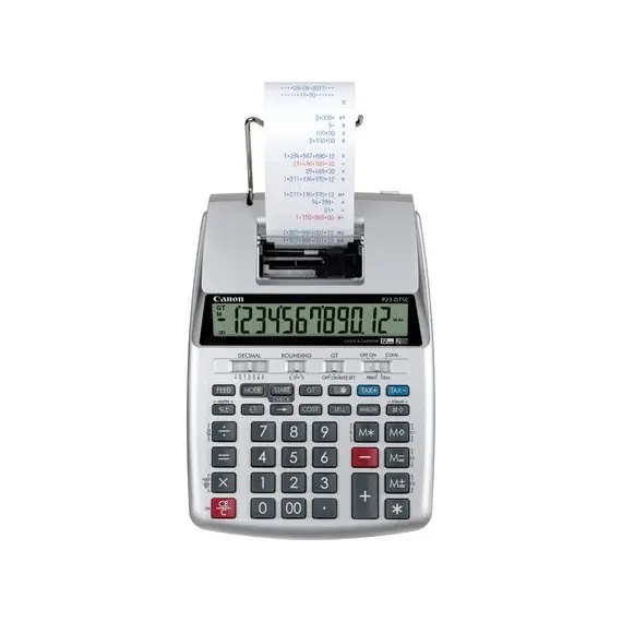 CANON P23-DTSC Desktop Calculator with Paper Roll 12-digit 2-color ink ribbon