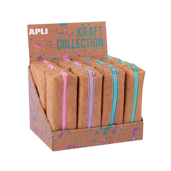 Estojo Kraft Apli com Fecho Sortido Expositor 12un