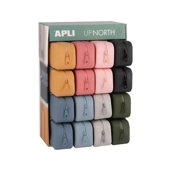Estojo Silicone Up North com Fecho Apli Expositor 16un