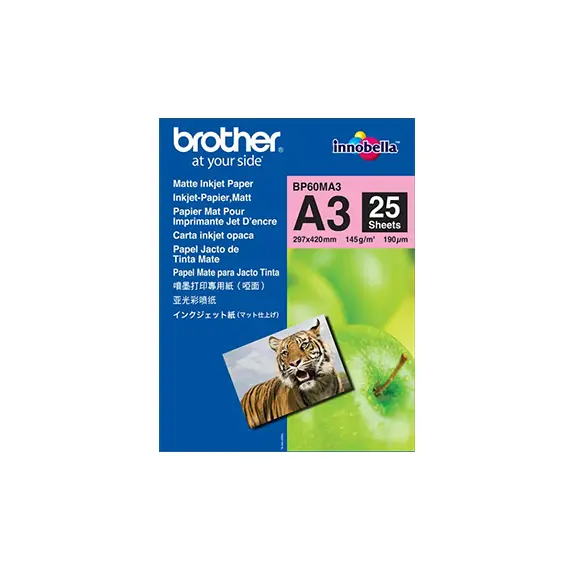Papel BROTHER Fotográfico Mate A3 145gr 25 Folhas
