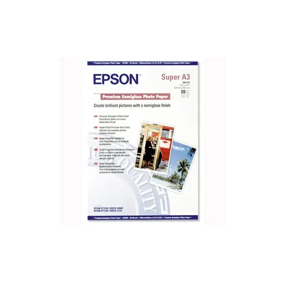 Papel 251gr A3+ Epson Fotografico Semi-Brilhante 20Fls