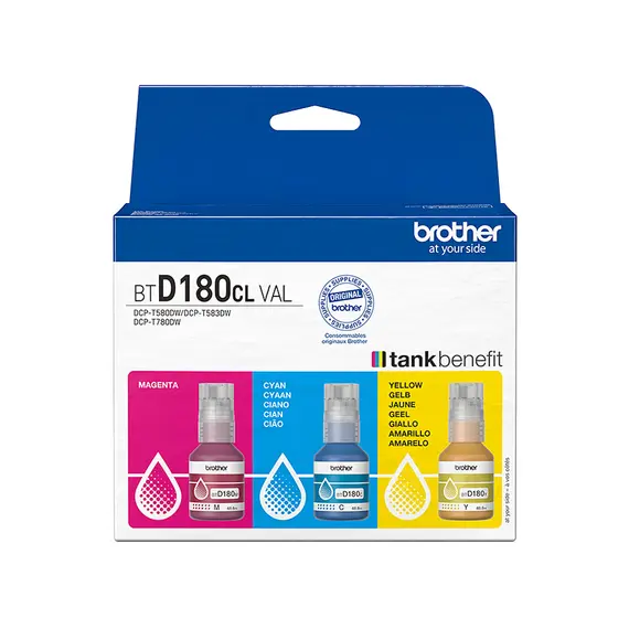 Pack de Tinteiros Brother BTD180CLVAL - 4 Cores Compatíveis para Impressoras Brother | BluePixel.pt