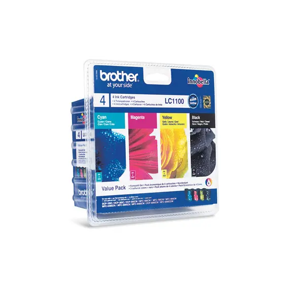 Pack de 4 Tinteiros Brother LC1100VALBP compatíveis - Impressões vibrantes na BluePixel.pt