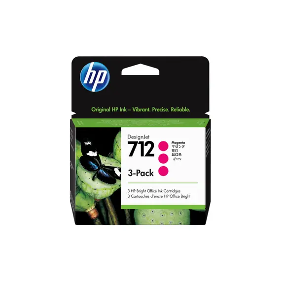 Pack Tinteiros HP 712 Magenta 3UN com 29ml - Impressões Vibrantes | bluepixel.pt