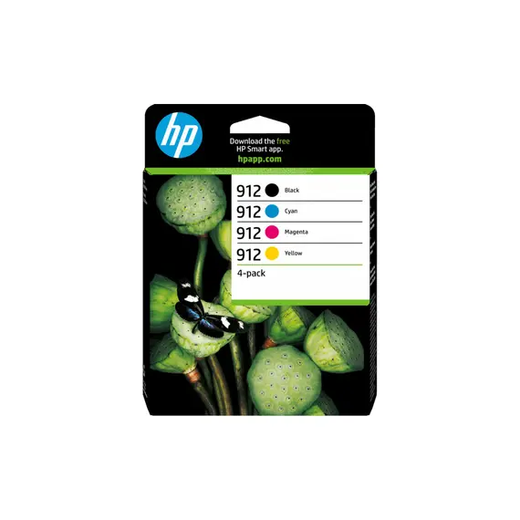 Pack de Tinteiros HP 912 4 Cores 6ZC74A - Tintas de Alta Qualidade para Impressoras HP | bluepixel.pt