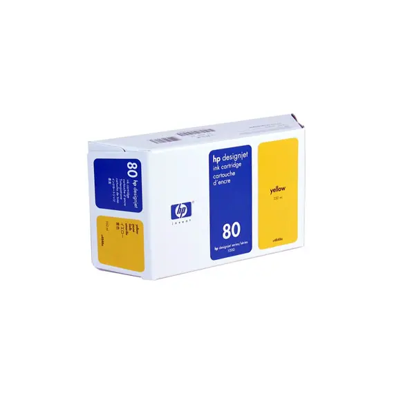 Tinteiro HP 80 Amarelo C4848A 350ml para impressoras HP - Impressões vibrantes