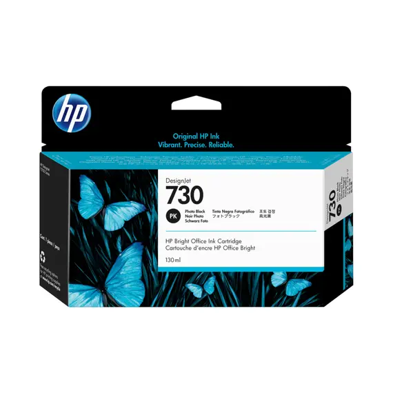Tinteiro HP 730 Preto Foto P2V67A - Cartucho de Alta Capacidade para Impressoras HP | bluepixel.pt